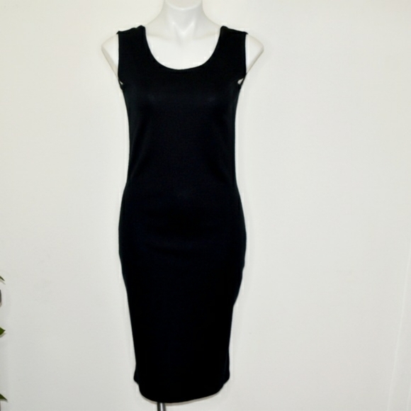Joan Leslie Talbots Joan Sleeveless Black Knit Dress Size Petites S - Picture 2 of 9